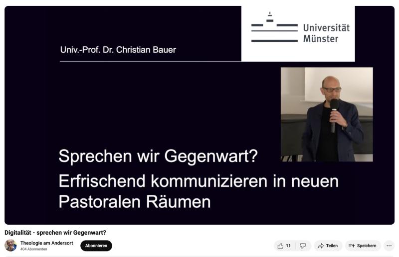 Screenshot des YouTube-Videos von Prof. Dr. Christian Bauer
