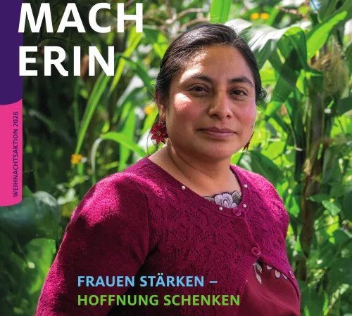 Plakat mit Leitmotiv zur Adveniat Weihnachtsaktion 2026