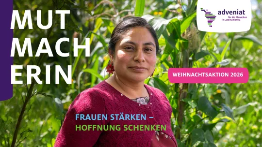 Plakat mit Leitmotiv zur Adveniat Weihnachtsaktion 2026