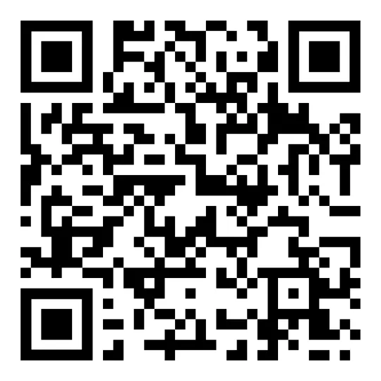 Schwarz-weißer QR-Code auf weißem Hintergrund.